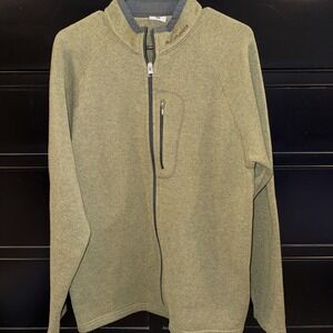 Columbia‎ Mens Fleece Full Zip Jacket Sweater Size L Green Long Sleeve Pockets